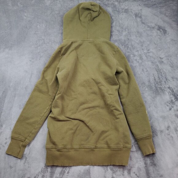 Free People vintage Henley Olive Green Hoodie with Yellow Floral details M - Picture 2 of 10